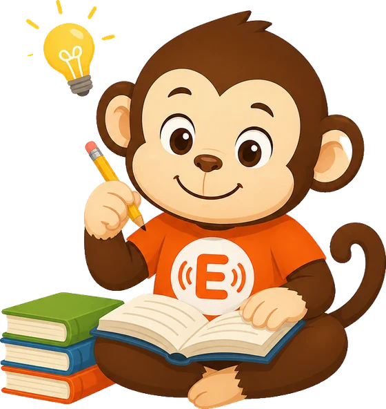 Miko, Echoly's mascot, reading